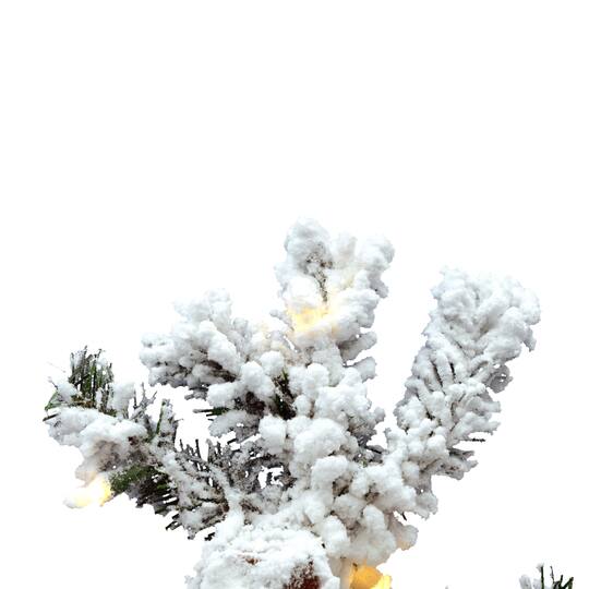 4ft. Pre-Lit Flocked Spruce Artificial Christmas Tree, Warm White Dura-Lit® Lights
